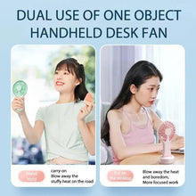 Load image into Gallery viewer, Creative Mini Handheld Small Fan USB Charging Portable 3 Speed High Wind Desktop Office Travel Pocket Fan Student Quiet Chroma
