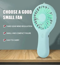 Load image into Gallery viewer, Creative Mini Handheld Small Fan USB Charging Portable 3 Speed High Wind Desktop Office Travel Pocket Fan Student Quiet Chroma