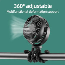 Load image into Gallery viewer, Baby Fan for Cart Stroller 3 Speeds Fans Portable Outdoor Fan Clip On for Baby USB Rechargeable Handheld Electric Fan for Home