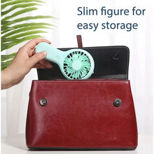 Load image into Gallery viewer, Creative Mini Handheld Small Fan USB Charging Portable 3 Speed High Wind Desktop Office Travel Pocket Fan Student Quiet Chroma