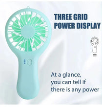 Load image into Gallery viewer, Creative Mini Handheld Small Fan USB Charging Portable 3 Speed High Wind Desktop Office Travel Pocket Fan Student Quiet Chroma