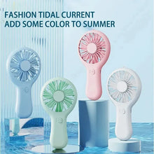 Load image into Gallery viewer, Creative Mini Handheld Small Fan USB Charging Portable 3 Speed High Wind Desktop Office Travel Pocket Fan Student Quiet Chroma