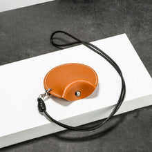 Load image into Gallery viewer, Black Stylish Leather Earbud Pouch with Lanyard - Portable & Compact Coin Purse for Small Items