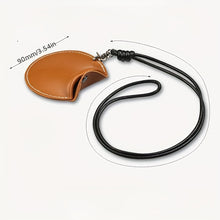 Load image into Gallery viewer, Black Stylish Leather Earbud Pouch with Lanyard - Portable & Compact Coin Purse for Small Items