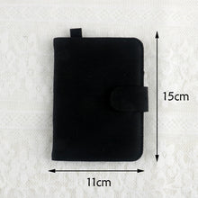 Load image into Gallery viewer, Black DIY Canvas Passport Holder with 4 Random Patches - Customizable Travel Document Wallet