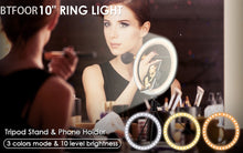 Load image into Gallery viewer, 26cm 10 inch Photo Ring light Led Bluetooth Remote Lamp Tripod Holder