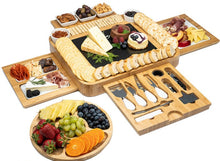 Load image into Gallery viewer, Cheese Board - Bamboo Charcuterie Boards and Knife Set, Extra Large Charcuterie Board Set & Accessories, Unique House Warming Gifts, New Home, Anniversary Wedding Gifts for Couple, Bridal Shower Gift