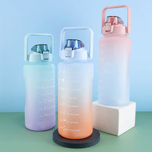 Load image into Gallery viewer, 2L Water Bottle, Motivational Water Bottle, Large Capacity Drinking Bottle with Time Straw & Marker, Reusable 67 OZ Leakproof BPA Free US