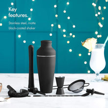 Load image into Gallery viewer, Cocktail Set, Cocktail Making Set, Parisian Matte Black 9 Piece Stainless Steel Cocktail Shaker Set, Bar Tool