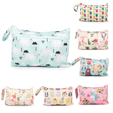 Load image into Gallery viewer, Baby Diaper Bag Printed Waterproof Wet Dry Nappy Zipper Handbag Stroller Carry Pack Travel Outdoor Wet Diaper Storage Bag Pocket