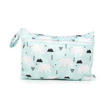 Load image into Gallery viewer, Baby Diaper Bag Printed Waterproof Wet Dry Nappy Zipper Handbag Stroller Carry Pack Travel Outdoor Wet Diaper Storage Bag Pocket