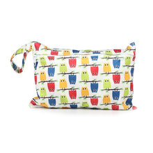 Load image into Gallery viewer, Baby Diaper Bag Printed Waterproof Wet Dry Nappy Zipper Handbag Stroller Carry Pack Travel Outdoor Wet Diaper Storage Bag Pocket