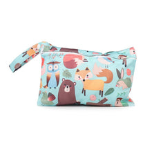 Load image into Gallery viewer, Baby Diaper Bag Printed Waterproof Wet Dry Nappy Zipper Handbag Stroller Carry Pack Travel Outdoor Wet Diaper Storage Bag Pocket