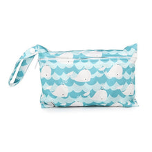 Load image into Gallery viewer, Baby Diaper Bag Printed Waterproof Wet Dry Nappy Zipper Handbag Stroller Carry Pack Travel Outdoor Wet Diaper Storage Bag Pocket