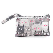 Load image into Gallery viewer, Baby Diaper Bag Printed Waterproof Wet Dry Nappy Zipper Handbag Stroller Carry Pack Travel Outdoor Wet Diaper Storage Bag Pocket