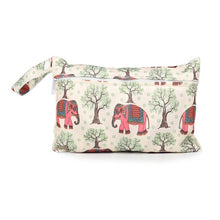 Load image into Gallery viewer, Baby Diaper Bag Printed Waterproof Wet Dry Nappy Zipper Handbag Stroller Carry Pack Travel Outdoor Wet Diaper Storage Bag Pocket