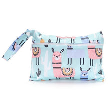 Load image into Gallery viewer, Baby Diaper Bag Printed Waterproof Wet Dry Nappy Zipper Handbag Stroller Carry Pack Travel Outdoor Wet Diaper Storage Bag Pocket