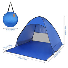 Load image into Gallery viewer, Automatic Instant Pop Up Tent Potable Beach Tent Lightweight Outdoor UV Protection Camping Fishing Tent Cabana Sun Shelter 2021