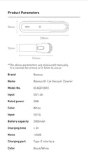 Load image into Gallery viewer, Baseus A1 Car Vacuum Cleaner 4000Pa Car Home Cleaning