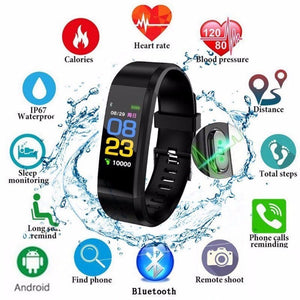 Color LED Fitness Tracker Waterproof Bluetooth