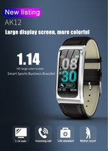 Load image into Gallery viewer, Luxury Smart Bracelet Smartwatch AK12, Bluetooth, Waterproof, Heart rate, iOS/Android
