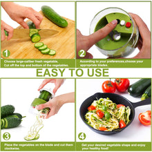 Load image into Gallery viewer, Handheld Spiralizer Vegetable Fruit Slicer 4 in 1 Adjustable Spiral Grater Cutter Salad Tools Zucchini Noodle Spaghetti Maker
