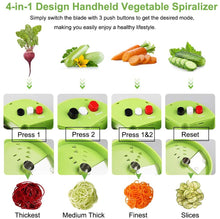 Load image into Gallery viewer, Handheld Spiralizer Vegetable Fruit Slicer 4 in 1 Adjustable Spiral Grater Cutter Salad Tools Zucchini Noodle Spaghetti Maker
