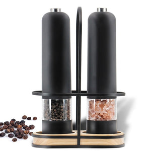 Automatic Salt Pepper Grinder Set Electric Plastic Ceramic Burr Mill For Herb Pepper Spice Adjustable Kitchen Grinding Gadgets