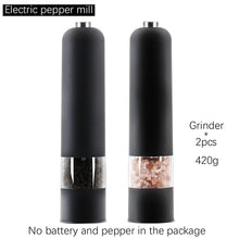 Load image into Gallery viewer, Automatic Salt Pepper Grinder Set Electric Plastic Ceramic Burr Mill For Herb Pepper Spice Adjustable Kitchen Grinding Gadgets
