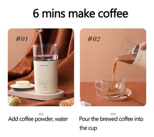 5 in 1 Electric Coffee Maker Multifunction Portable Milk Tea Machine Milk Frother Automatic Tea Maker DIY Milk Tea Coffee 350ml