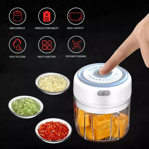 Electric Garlic Masher Mini Chopper Vegetable Chili Meat Ginger Masher USB Charging