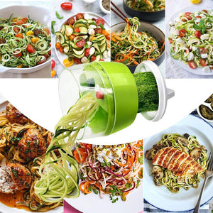 Handheld Spiralizer Vegetable Fruit Slicer 4 in 1 Adjustable Spiral Grater Cutter Salad Tools Zucchini Noodle Spaghetti Maker