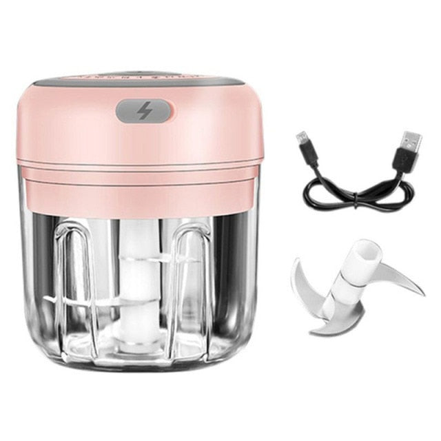 Electric Garlic Masher Mini Chopper Vegetable Chili Meat Ginger Masher USB Charging